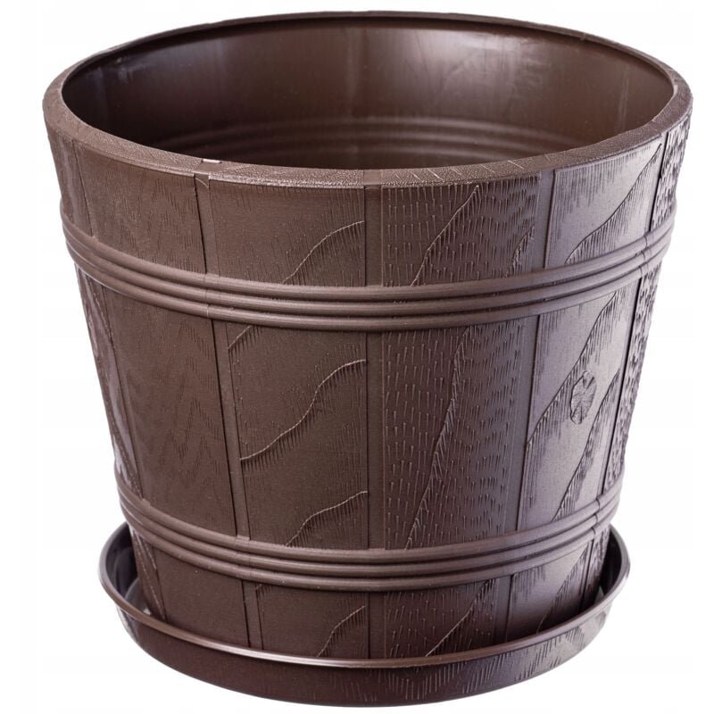 foto del prodotto vaso da fiori kadax vaso da fiori 42 cm supporto per fiori in plastica con coperchio in legno