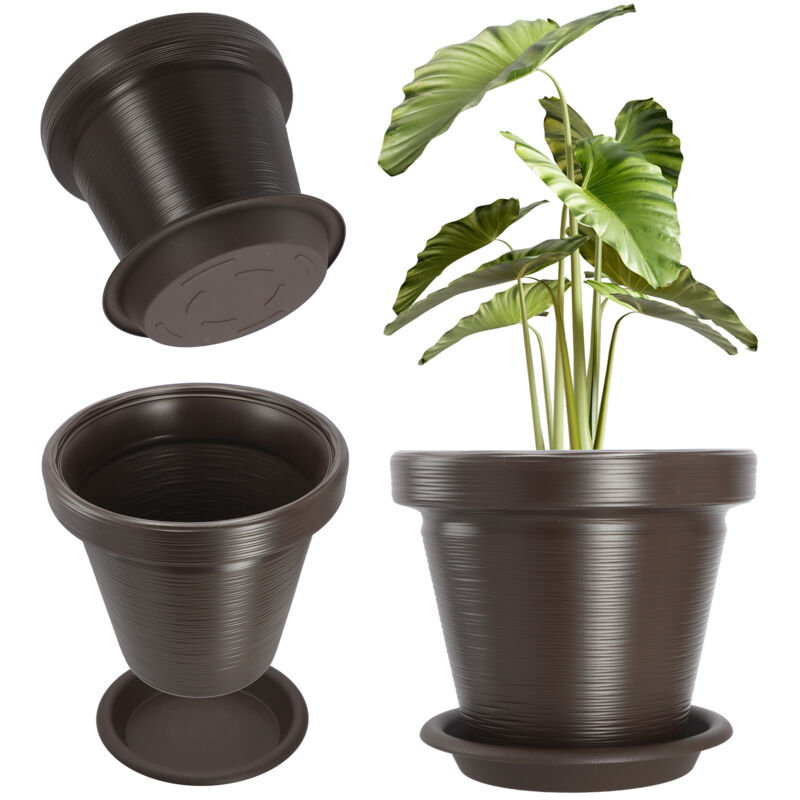 foto del prodotto vaso da fiori kadax vaso da fiori 46 cm coperchio con supporto per piante moka
