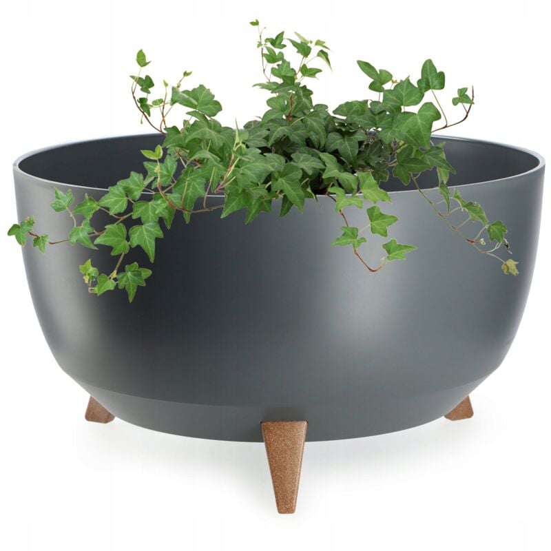 foto del prodotto vaso da fiori kadax vaso da fiori 47 cm coperchio inserto piedini portafiori antracite