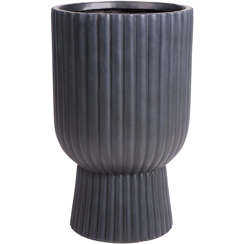 foto del prodotto vaso da fiori mgo grigio grafite gessato rotondo 34 x 34 x 56 cm taxodium