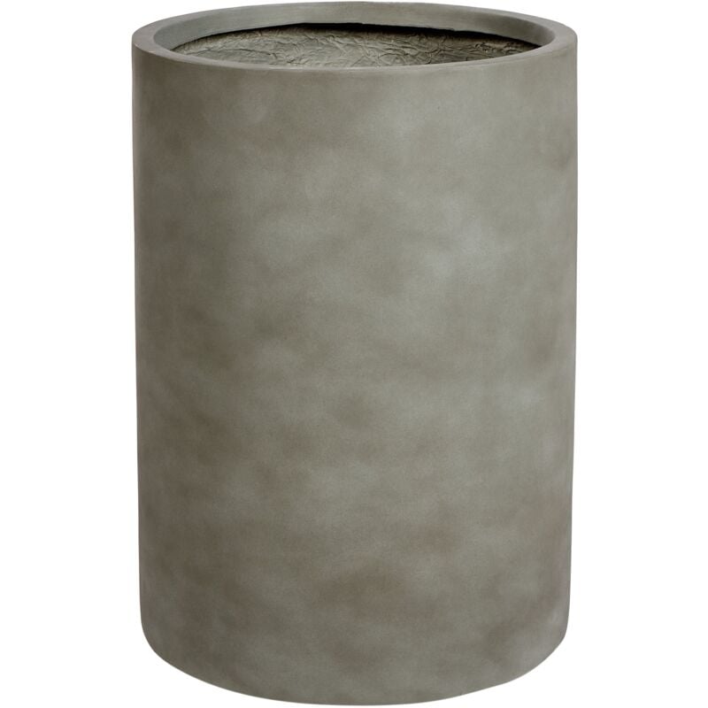 foto del prodotto vaso da fiori per esterni e interni grigio effetto cemento rotondo mgo 36x36x51 cm eucommia
