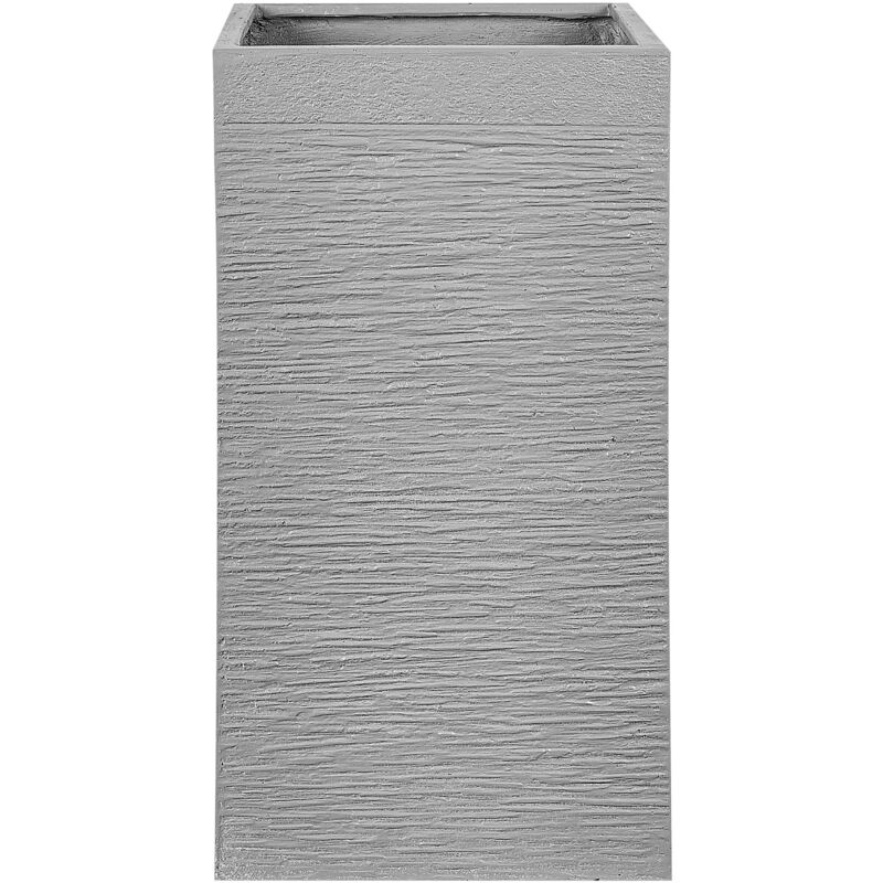 foto del prodotto vaso da fiori quadrato grigio fibra di vetro e argilla 40 x 40 x 77 cm dion