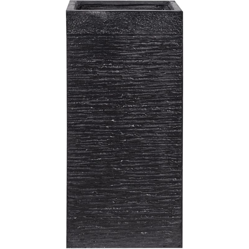 foto del prodotto vaso da fiori quadrato nero per esterno o interno 33 x 33 x 70 cm dion