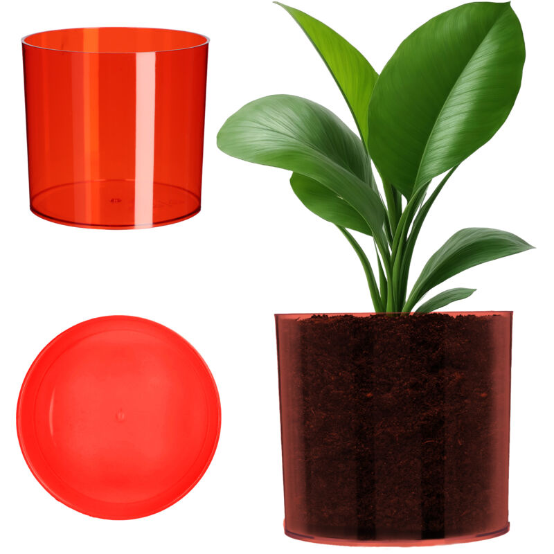 foto del prodotto vaso da fiori rosso coprifiore rotondo 12,5 cm kadax