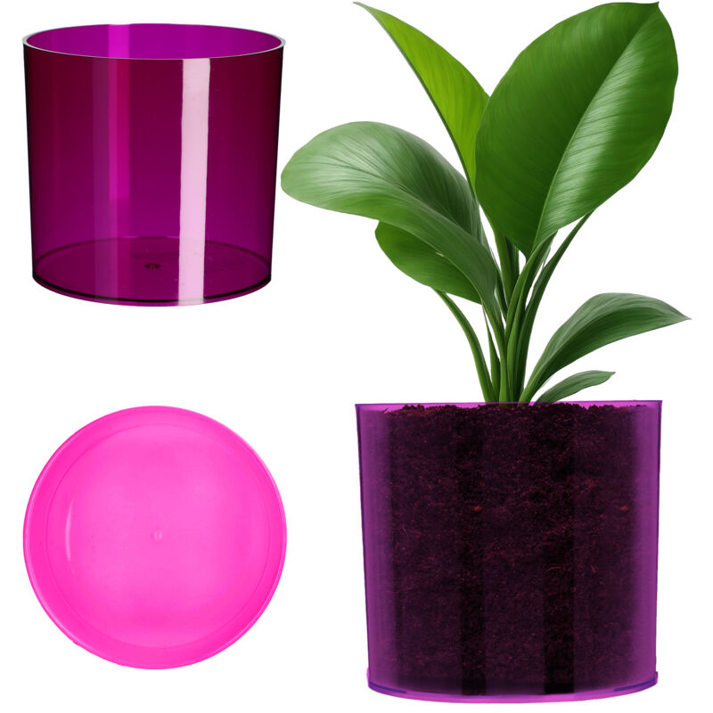 foto del prodotto vaso da fiori rotondo coprifiore viola 14 cm kadax