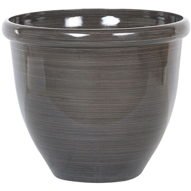 foto del prodotto vaso da fiori rotondo moderno in colore marrone grigio 45 x 40 cm tesalia