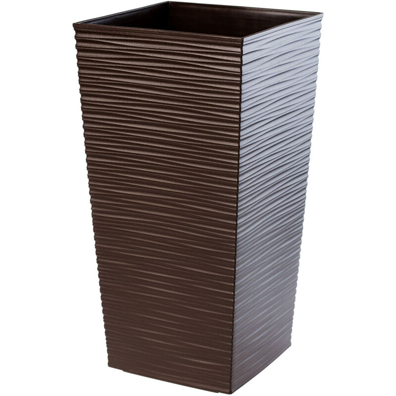 foto del prodotto vaso da fiori vaso da fiori con inserto coperchio portafiori grande giardino mocha 24x47 cm kadax