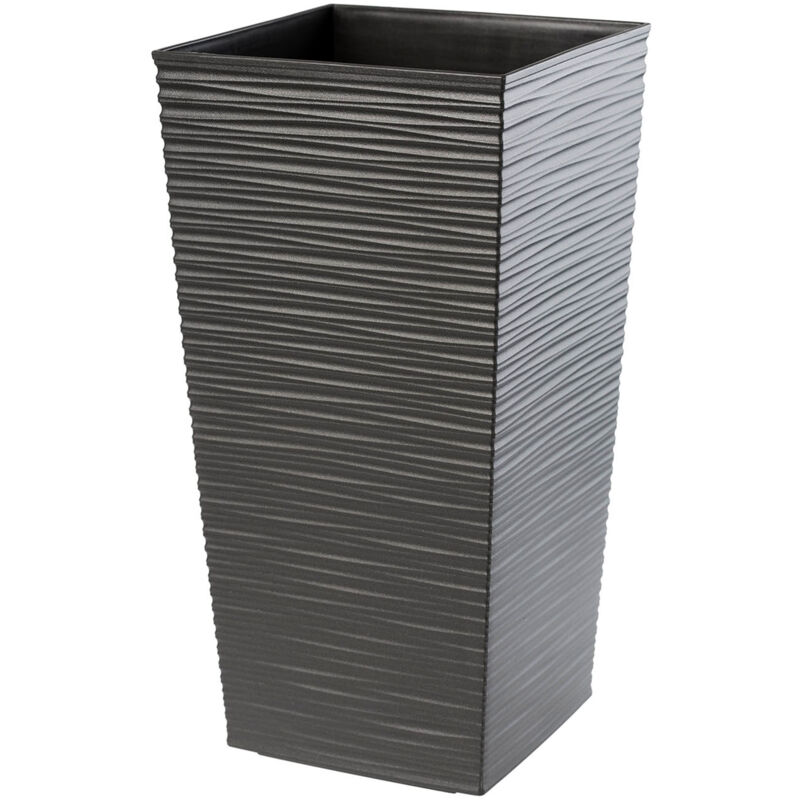 foto del prodotto vaso da fiori vaso da fiori con inserto coperchio supporto per fiori alto da giardino grafite 29x57 cm kadax