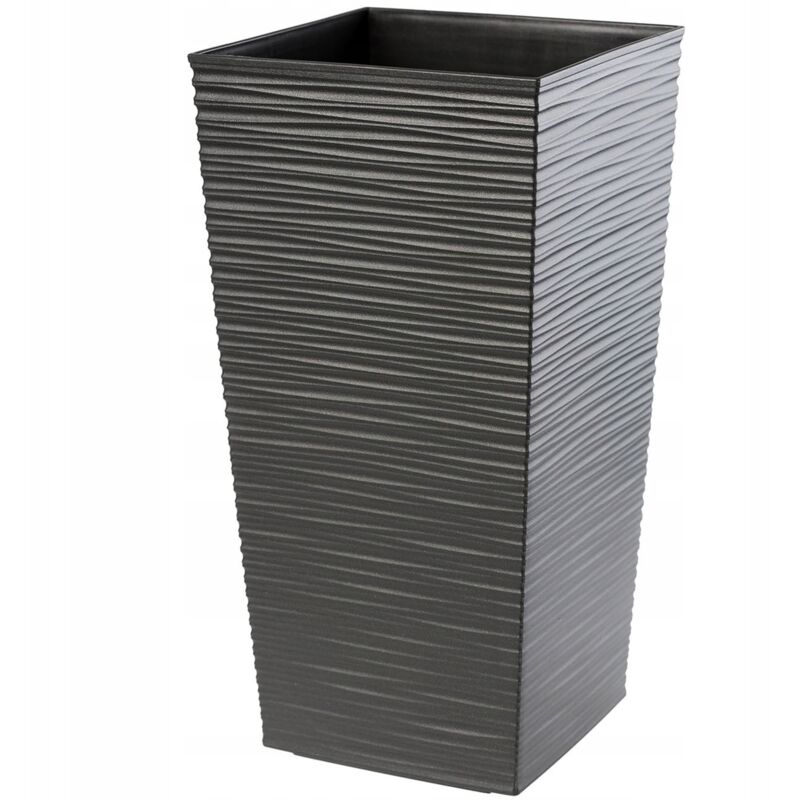 foto del prodotto vaso da fiori vaso da fiori con inserto coperchio supporto per fiori alto da giardino grafite 34x68 cm kadax