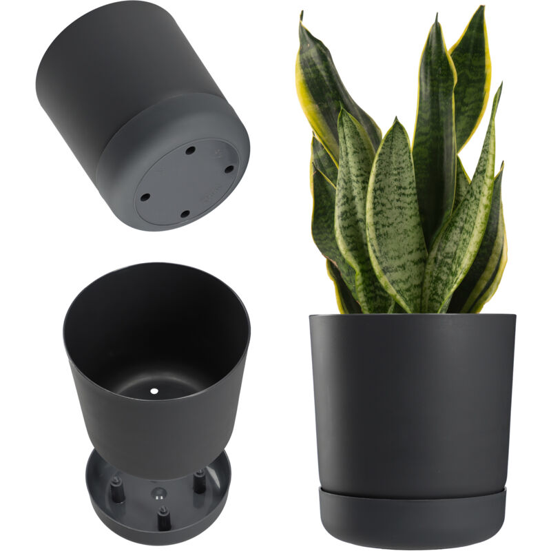 foto del prodotto vaso da fiori vaso da fiori con supporto 15 cm antracite kadax