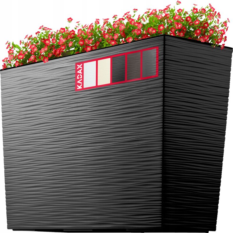 foto del prodotto vaso da fiori vaso da fiori inserto fioriera fioriera alta da terrazza nero 19x56 cm kadax