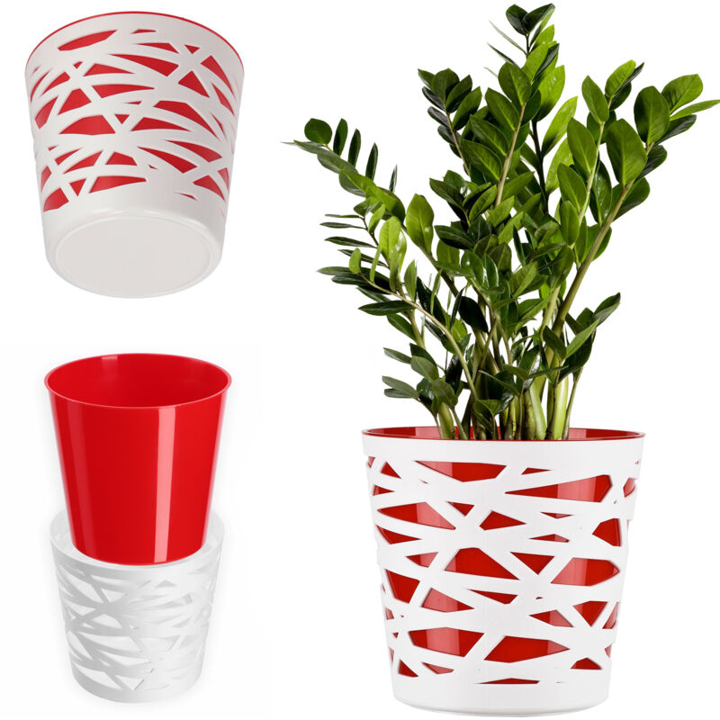 foto del prodotto vaso da fiori vaso da fiori vaso da fiori in plastica per piante da fiori 13 cm rosso kadax
