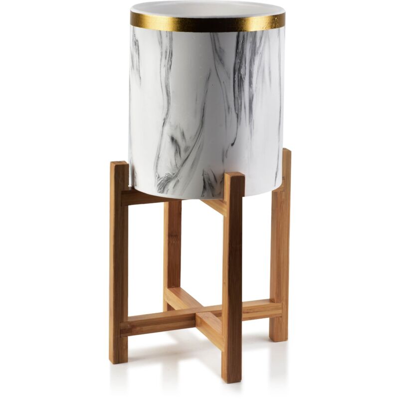 foto del prodotto vaso da fioriera ava beige, diametro 18xh20 cm, su supporto
