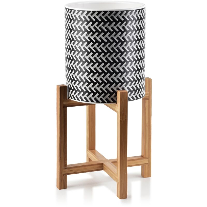 foto del prodotto vaso da fioriera ava nero, diametro 18xh20 cm, su supporto