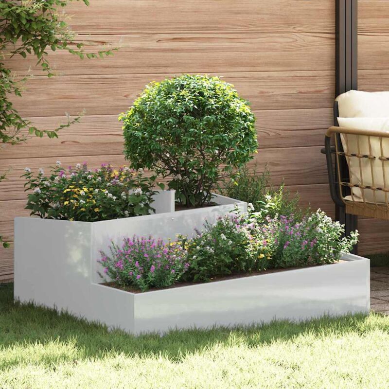 foto del prodotto vaso da giardino 100x100x50 cm in acciaio galvanizzato vidaxl