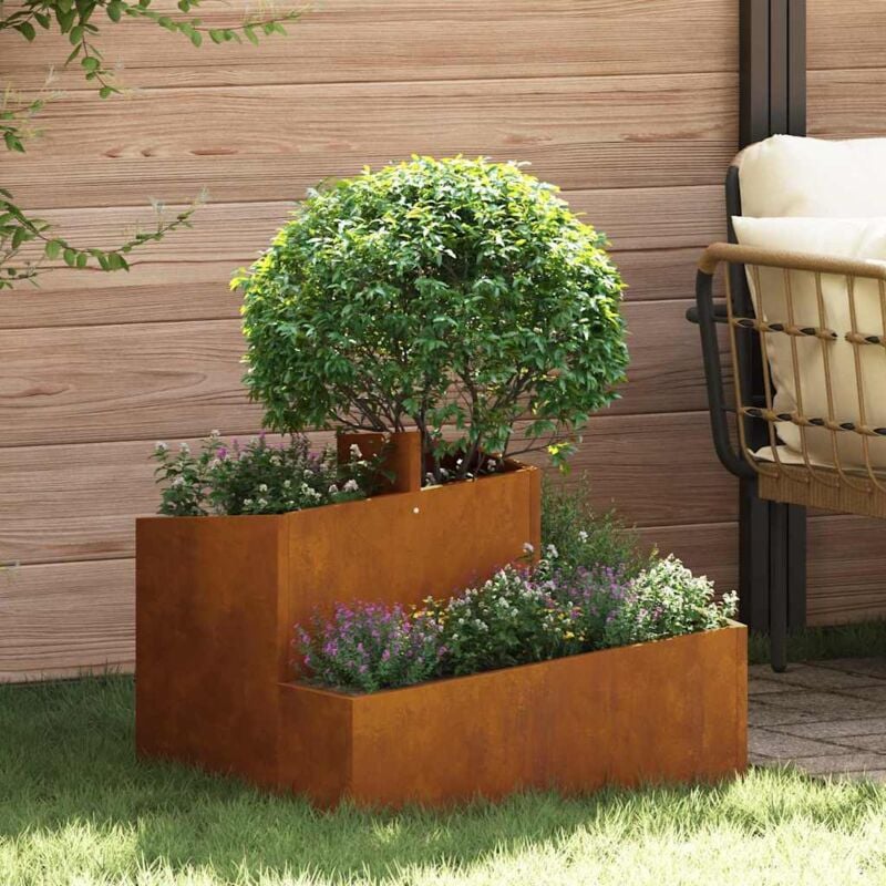 foto del prodotto vaso da giardino 60x60x50 cm in acciaio resistente alle intemperie vidaxl