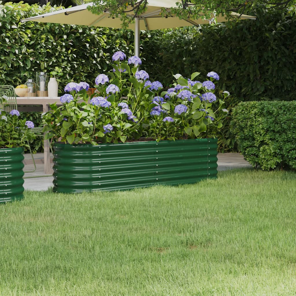 foto del prodotto vaso da giardino acciaio verniciato a polvere 152x40x36cm verde cod mxl 67209