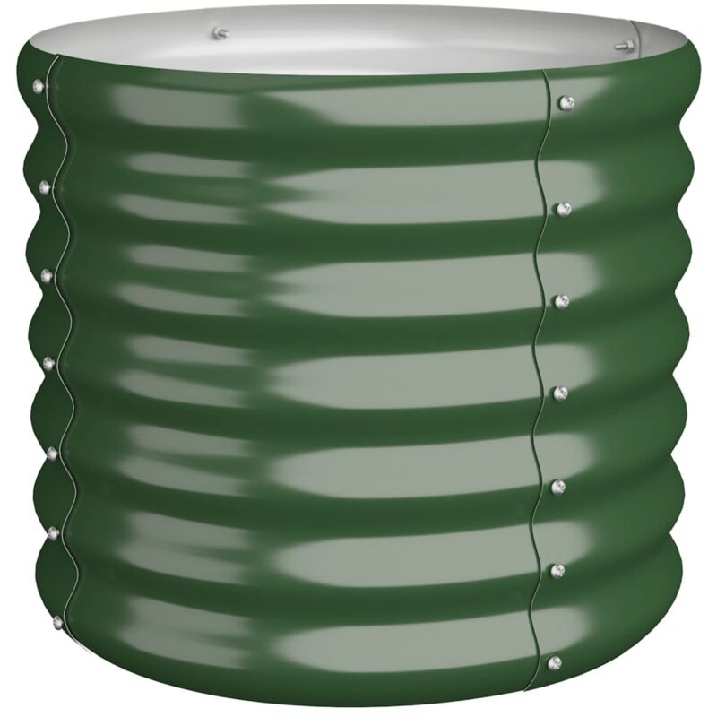 foto del prodotto vaso da giardino acciaio verniciato a polvere 40x40x36 cm verde vidaxl