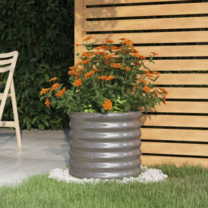 foto del prodotto vaso da giardino acciaio verniciato a polvere 40x40x36cm grigio vidaxl