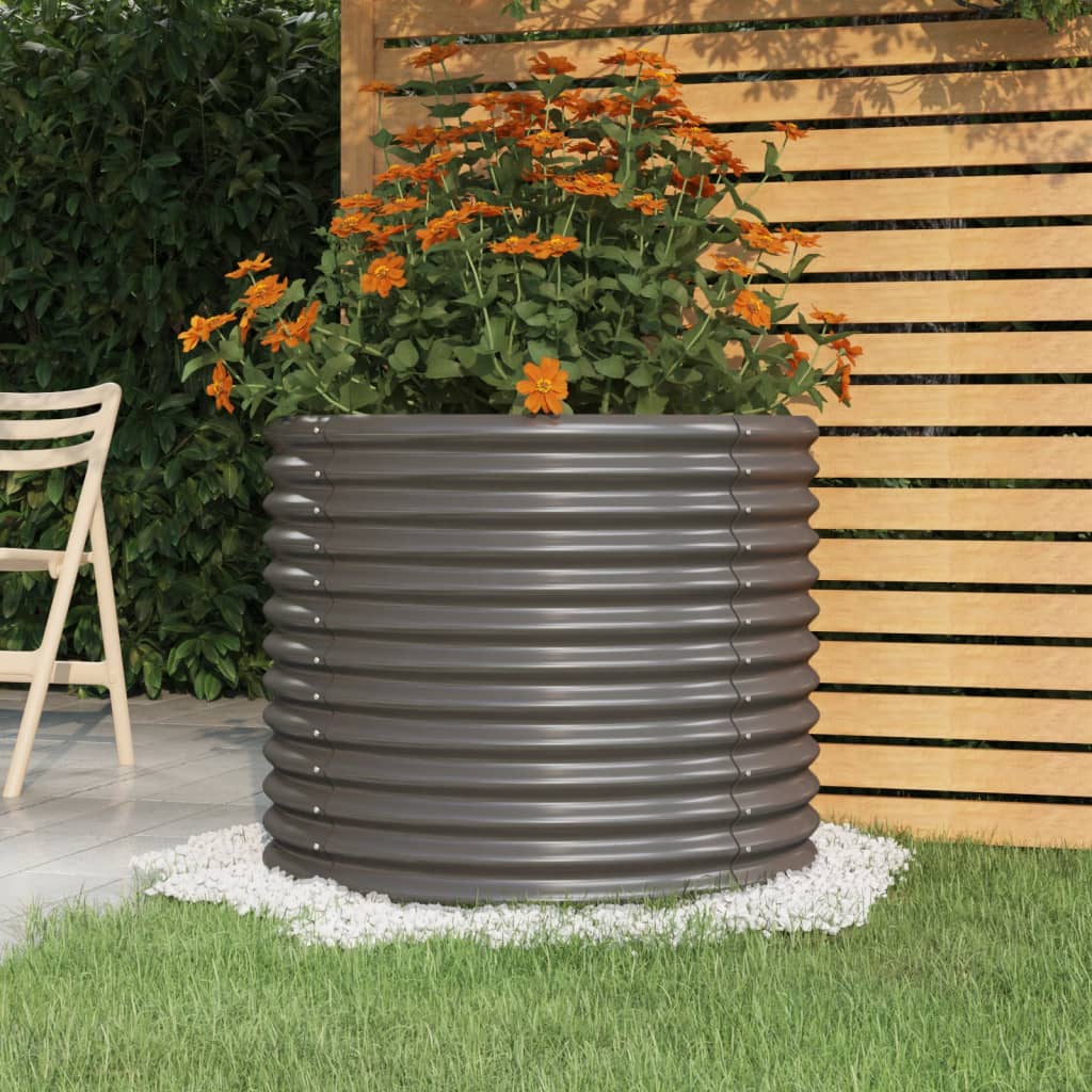 foto del prodotto vaso da giardino acciaio verniciato a polvere 80x80x68cm grigio cod mxl 67328