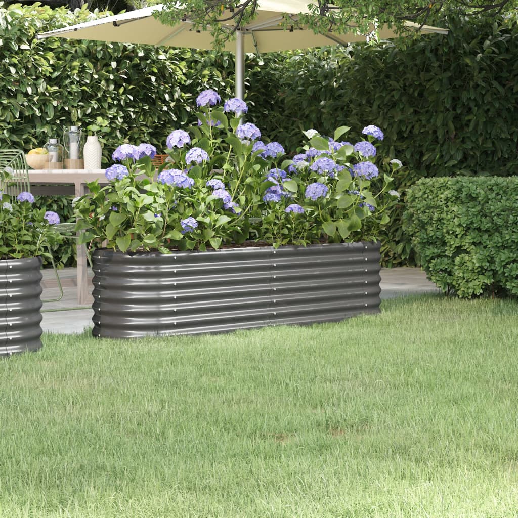 foto del prodotto vaso da giardino acciaio verniciato polvere 152x40x36 cm grigio cod mxl 67415