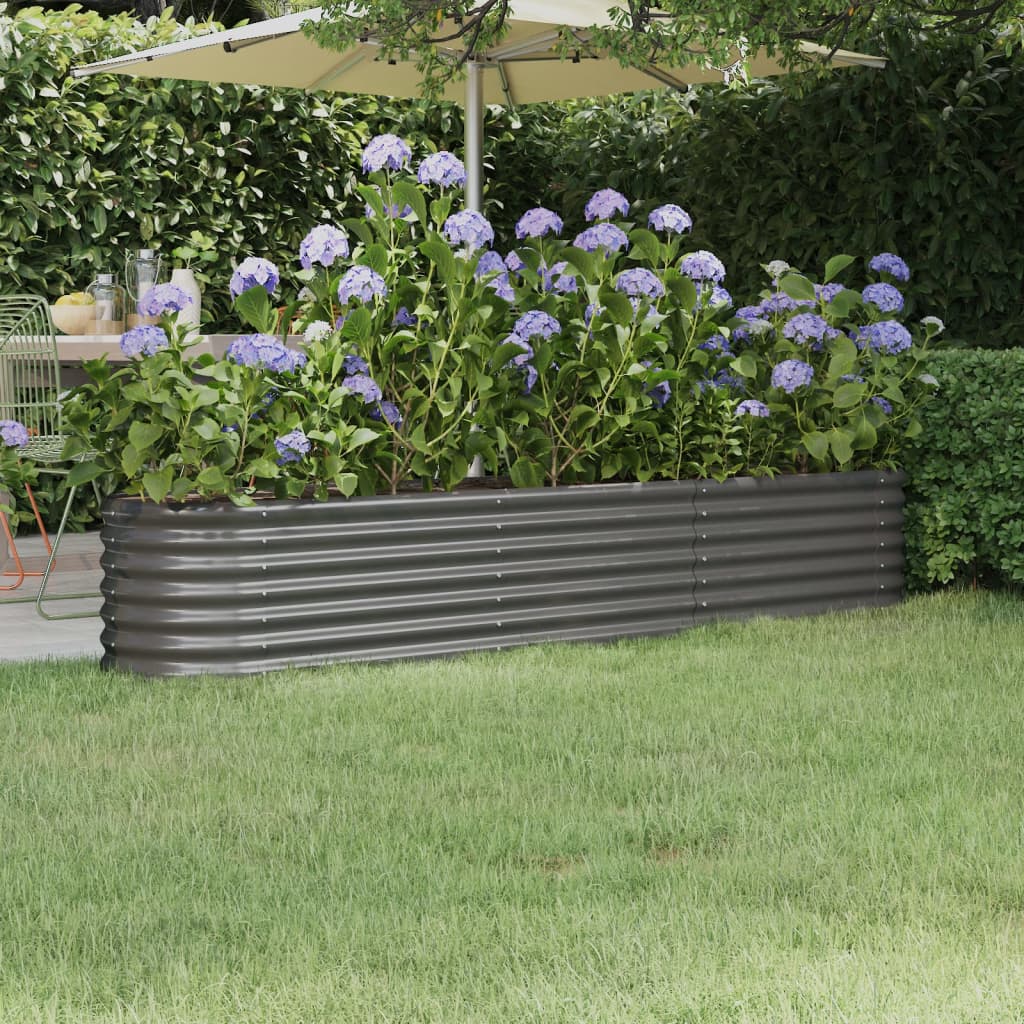 foto del prodotto vaso da giardino acciaio verniciato polvere 224x40x36 cm grigio cod mxl 67413