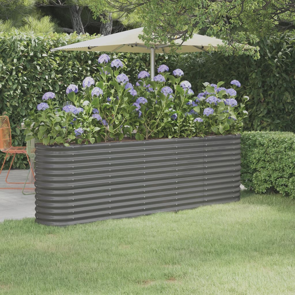 foto del prodotto vaso da giardino acciaio verniciato polvere 224x40x68 cm grigio cod mxl 50049