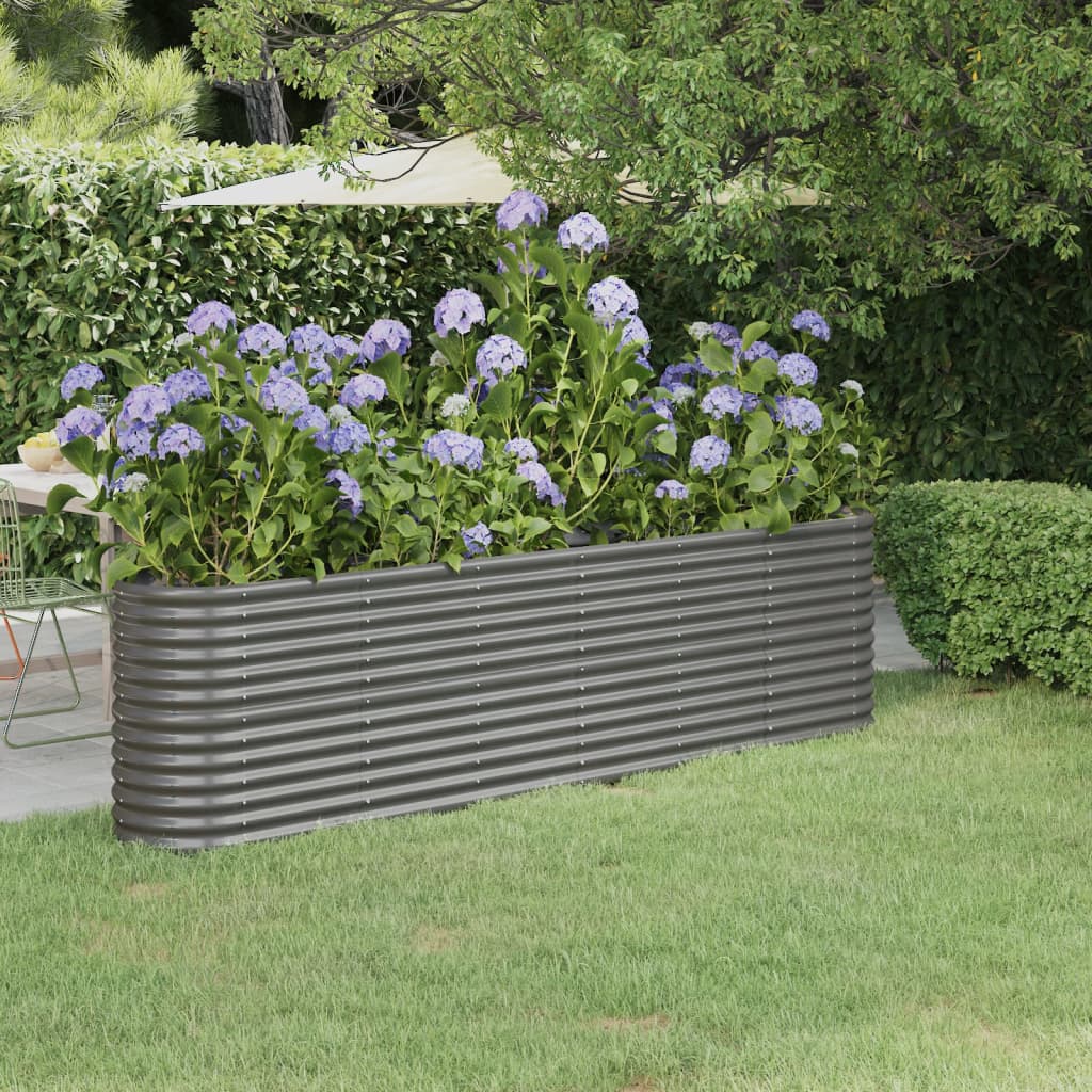 foto del prodotto vaso da giardino acciaio verniciato polvere 260x40x68 cm grigio cod mxl 67024