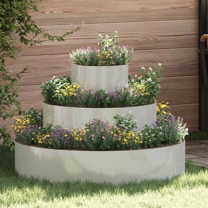 foto del prodotto vaso da giardino argento 90 x 90 x 20 cm acciaio zincato - vidaxl