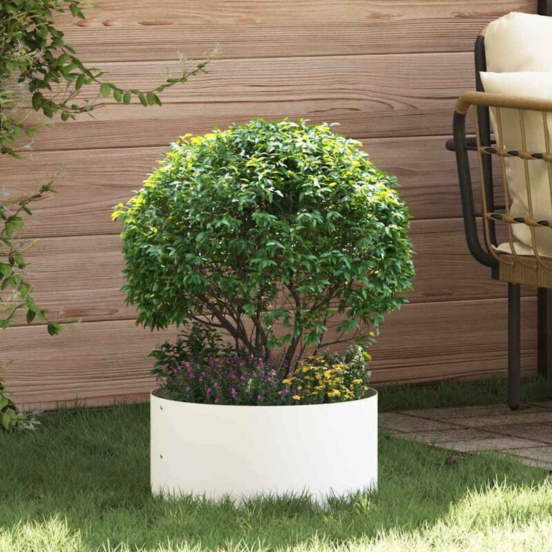 foto del prodotto vaso da giardino bianco 40x40x20 cm in acciaio vidaxl
