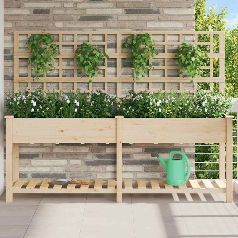 foto del prodotto vaso da giardino con lo scaffale beige 203.5 x 54 x 152.5 cm - vidaxl