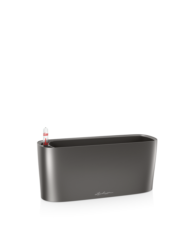 foto del prodotto vaso da interno delta 10 20 20 cm antracite metalizzato