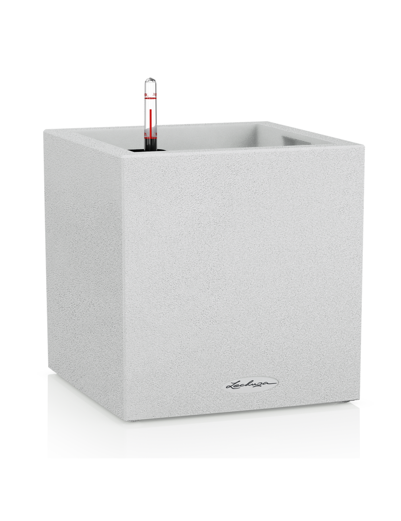 foto del prodotto vaso da interno e esterno canto stone low 30 cm bianco quarzo