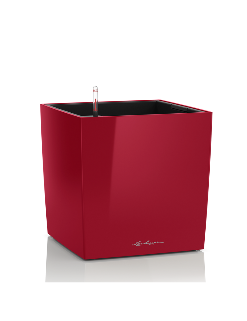 foto del prodotto vaso da interno e esterno cube premium 50 cm rosso scarlatto lucido