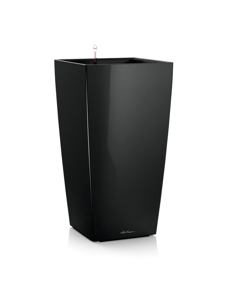 foto del prodotto vaso da interno e esterno cubico premium 22 cm nero lucido