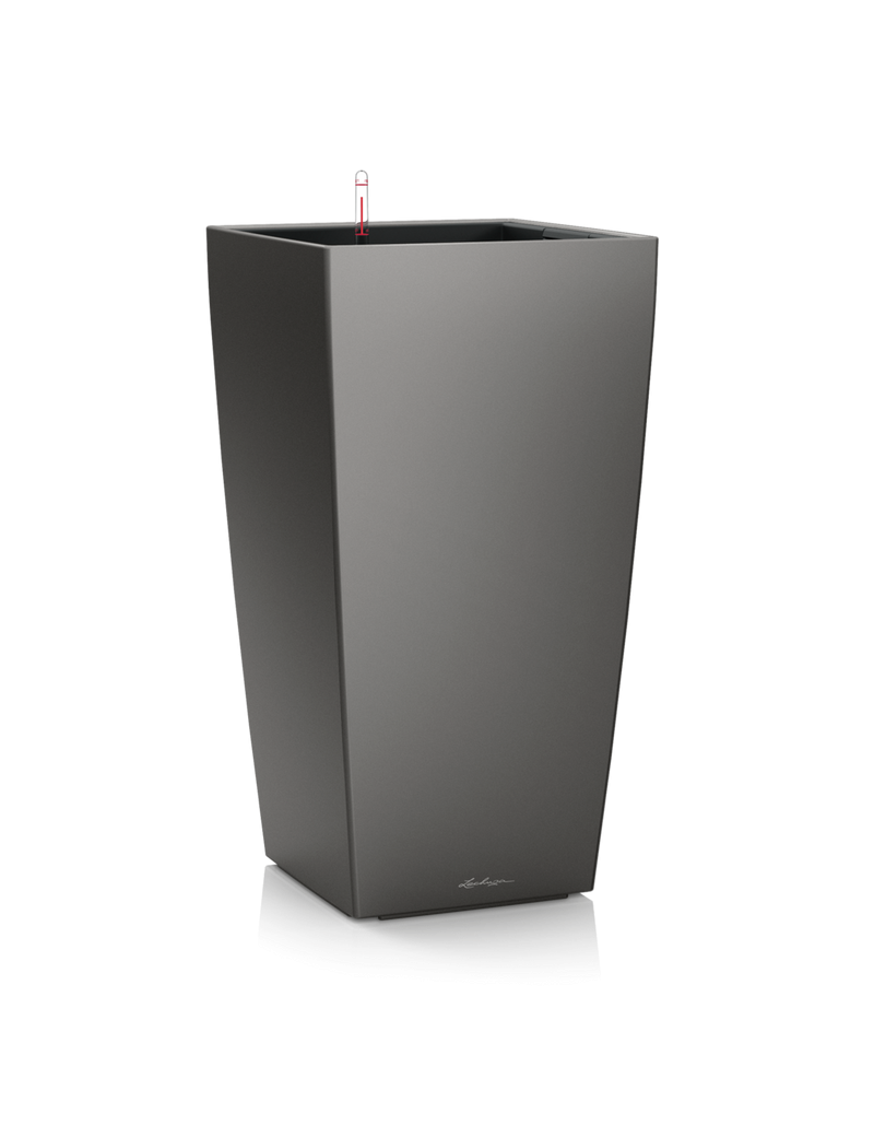 foto del prodotto vaso da interno e esterno cubico premium 30 cm antracite metalizzato