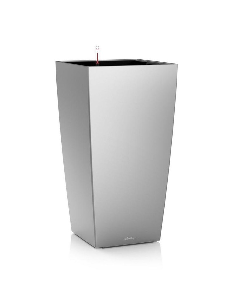 foto del prodotto vaso da interno e esterno cubico premium 30 cm argento metallizzato