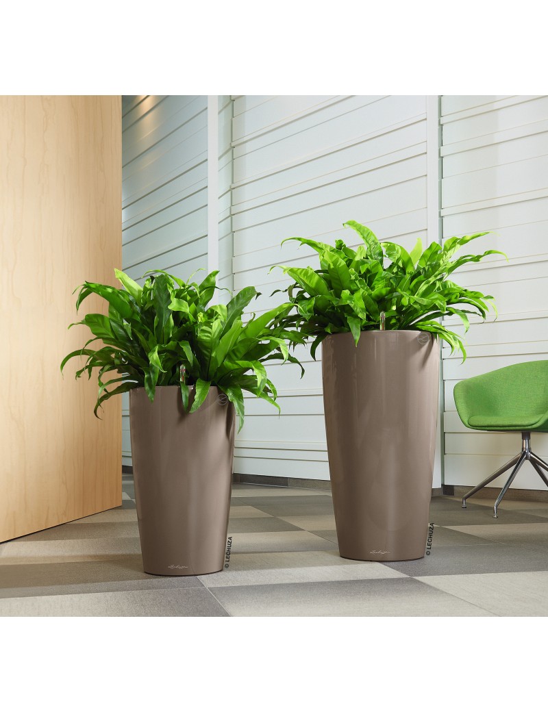 foto del prodotto vaso da interno e esterno rondo premium singoli 32 cm tortora lucido
