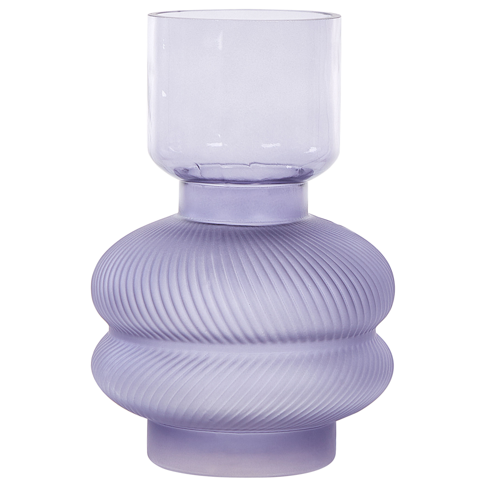 foto del prodotto vaso da tavolo in vetro di colore viola 24 cm decorazione moderna