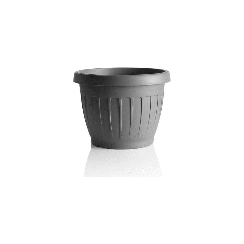 foto del prodotto vaso da terra in plastica rotondo 35 cm colore grigio bama
