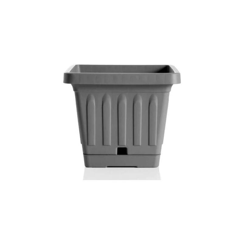 foto del prodotto vaso da terra quadrato 40 x 40 cm colore grigio bama