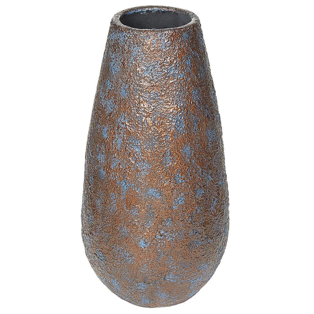 foto del prodotto vaso decorativo alto in ceramica marrone 48 cm vaso da terra da tavolo effetto anticato