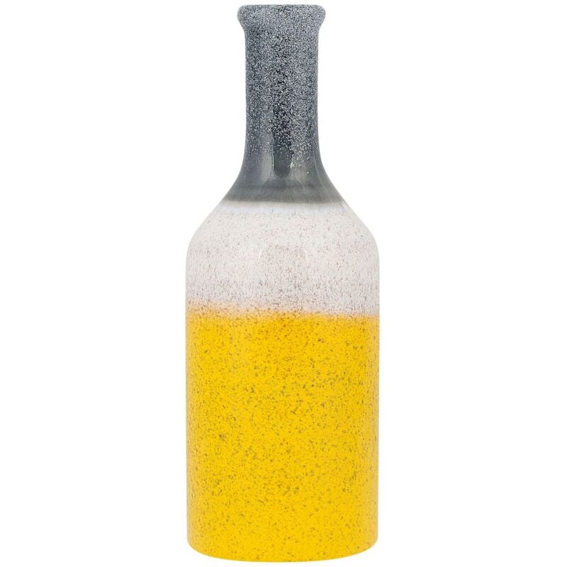 foto del prodotto vaso decorativo in gres porcellanato gialla con collo stretto 13 x 36 cm larnaca