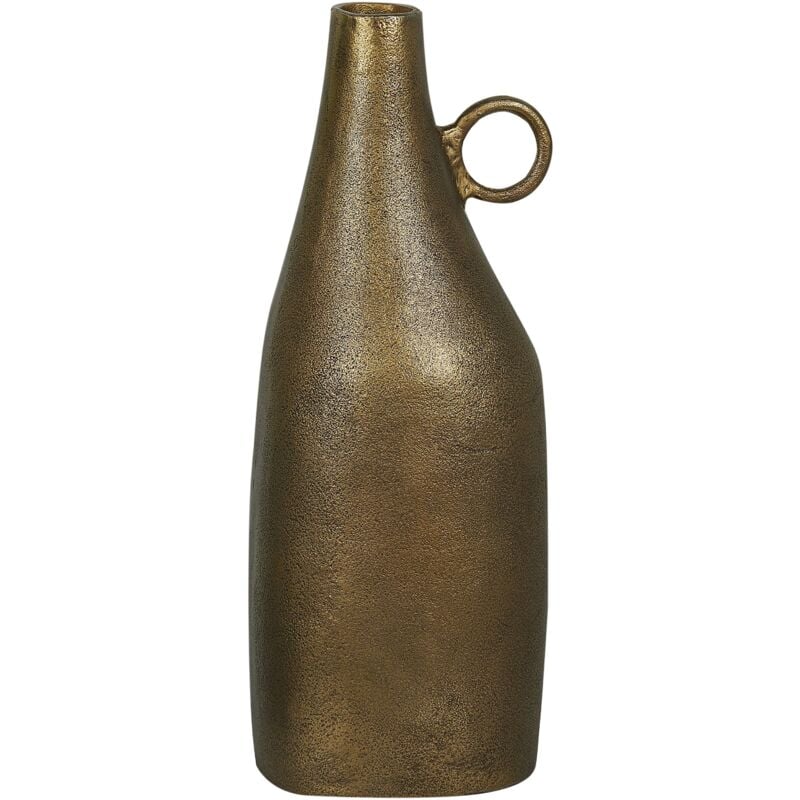 foto del prodotto vaso decorativo in metallo alluminio con finitura ottone 46 cm sambhar
