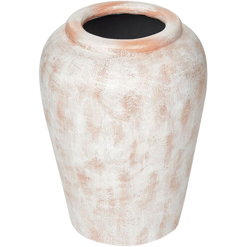 foto del prodotto vaso decorativo in terracotta fatto a mano con effetto distressed e finitura dall aspetto vintage, bianco sporco miri