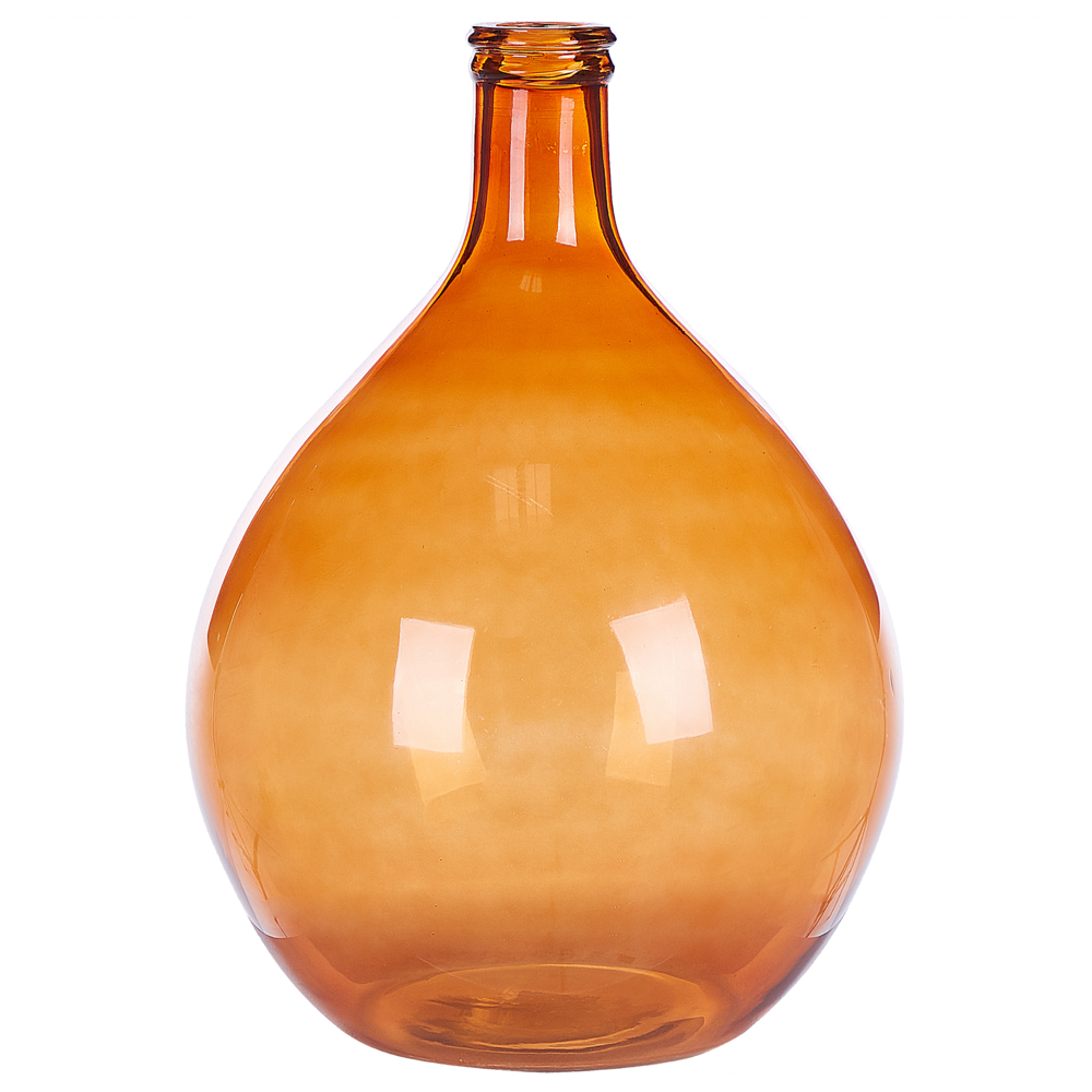 foto del prodotto vaso decorativo in vetro marrone dorato 48 cm decorativo fatto a mano rotondo a forma di bocciolo da tavolo decorazione della casa