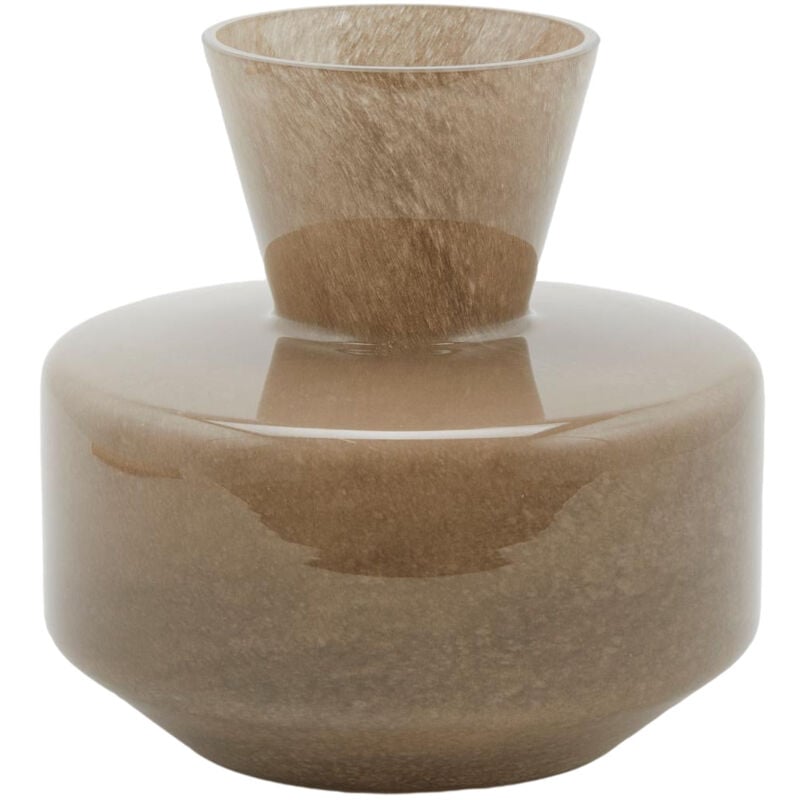 foto del prodotto vaso decorativo natalizio rotondo con collo stretto, color nocciola per interno piccolo