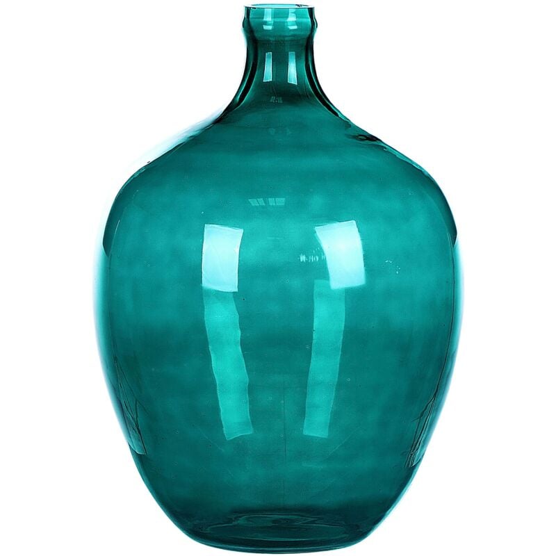 foto del prodotto vaso decorativo vetro 39 cm fatto a mano decorativo turchese roti