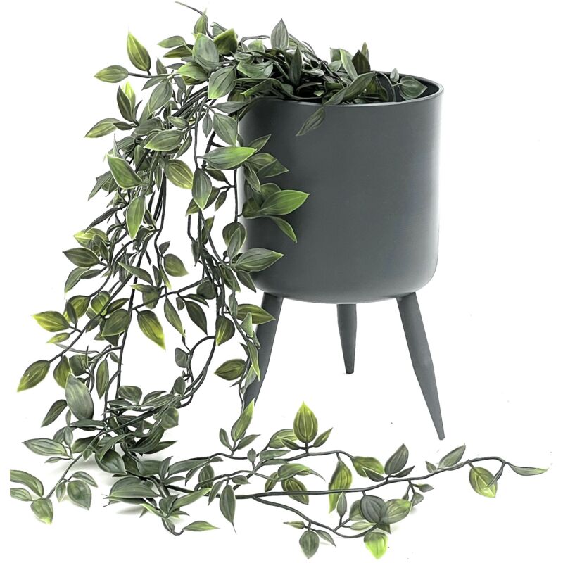 foto del prodotto vaso di fiori con piedi vaso di piante vaso di fiori con gambe metallo grigio 23 cm 96260 m supporto per piante moderne dandibo