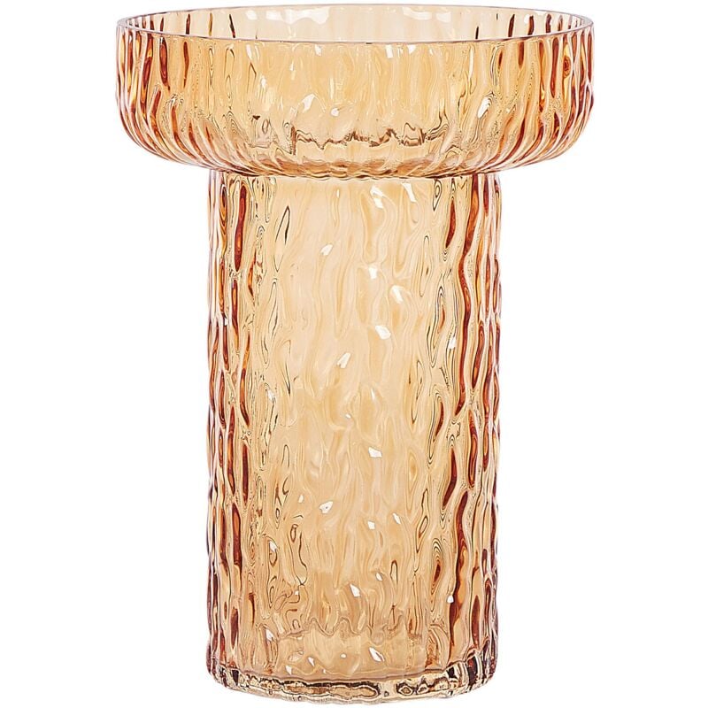 foto del prodotto vaso di fiori in vetro arancione 20 cm platania
